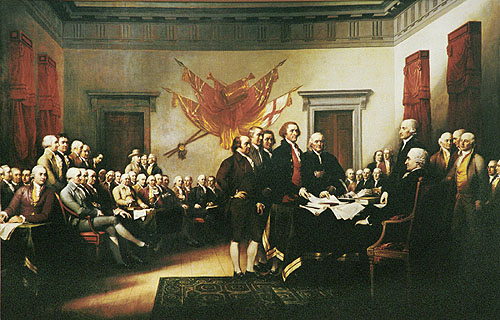 "Declaration of Independence, July 4, 1776", by John Trumbull