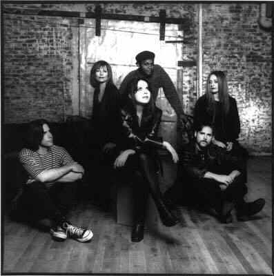 Members of October Project in 1995, when they released their second album.  Their label, Epic Records, dropped them one year later and the band disbanded.  Three of the original members, Julie Flanders, Marina Belica, and Emil Adler reunited in 2001.